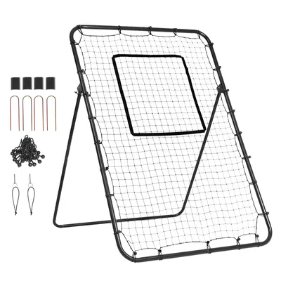 Obrázek produktu pro Baseballová a softballová odrazová síť VEVOR, baseballové hnízdo PitchBack 4 x 6 stop pro trénink nadhozů a nadhozů v poli, tréninková odrazová síť s nadhazovacím terčem, 4 nastavitelné úhly