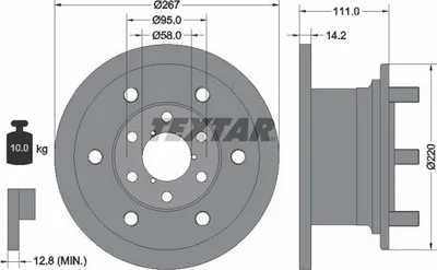 Produktbild von 2x TEXTAR Bremsscheibe 93019400 für IVECO DAILY II Pritsche/Fahrgestell 111mm