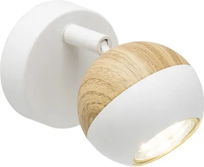 Produktbild von Brilliant LED Wandleuchte Scan Spot Weiß/Holz 3W GU10 250lm warmweiß 3000K
