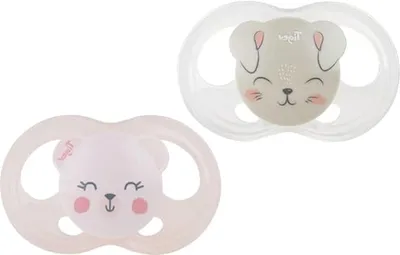 Productafbeelding van Fopspeen set - Baby speen - Baby comfort - Soft touch ontwerp - 2 stuks - Bijen kat