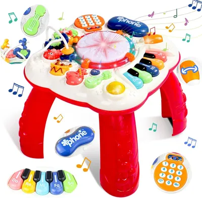 Produktbild von Aktivitätentisch 6 in 1, für Kinder von 1 bis 3 Jahren, mit Musik und Licht, Lernspielzeug