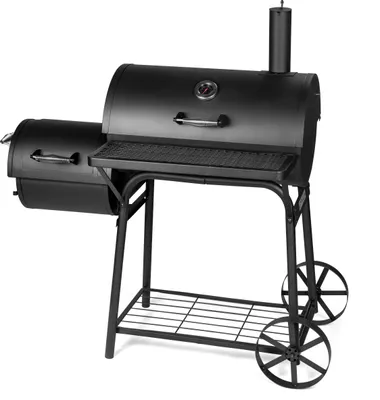 Produktbild von MEATEOR Smoker / Holzkohlegrill, mit 2 Rädern rollbar, 2 große Ablagen, inkl. Thermometer, 2 Grillroste, 1 Warmhalterost