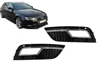Imagen del producto de Cubiertas para faros antiniebla para AUDI A4 B8 (rediseño) 2012-2015, estilo RS4, en color  y cromo.