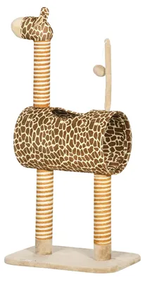 Productafbeelding van PawHut Kraboom 101 cm, kattenkooi in giraffendesign, met hol en speelbal