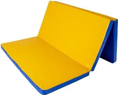Produktbild von Trainingsmatte Matratze Gymnastikmatte Turnmatte 150x100x8 dreiteilig blau/gelb