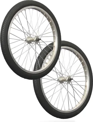 Produktbild von 20 Zoll Laufradsatz Lastenspeichen mit Bereifung für Fahrrad / Moped-Anhänger silber