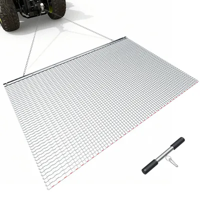 Obrázok produktu pre Lúčna brána / lúčna vlečná brána – vlečná brána – 201 x 122 cm – pozinkovaná oceľ – s ťažným reťazom – pre ATV, UTV a traktory – na vyrovnávanie štrkových ciest, koľají a polí