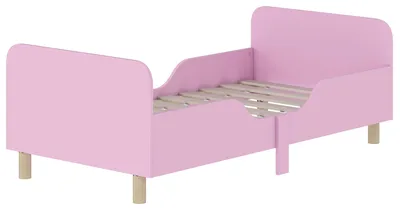 Immagine prodotto di Letto per bambini AIYAPLAY con protezione anticaduta, rete a doghe, 140 x 70 cm, letto per ragazzi rosa