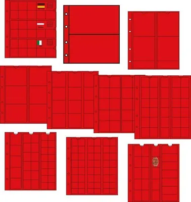 Produktbild von Prophila Collection 10 Münzhüllen BIGMIX - je 1 aller verfügbaren Münz-Hüllen, mit 10 roten Karton-Zwischenblättern