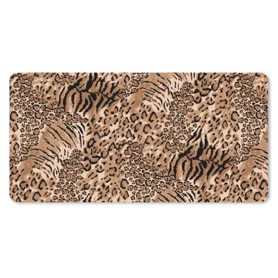 Produktbild von MuchoWow® Schreibtischunterlage Muster - Tiger - Leopardenmuster 80x40 cm - XXL Mauspad - Gaming Mauspad