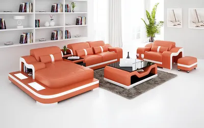 Produktbild von Modernes Sofa Ecksofa L-Form Sessel Couchtisch Hocker Ecksofa Polster Hocker