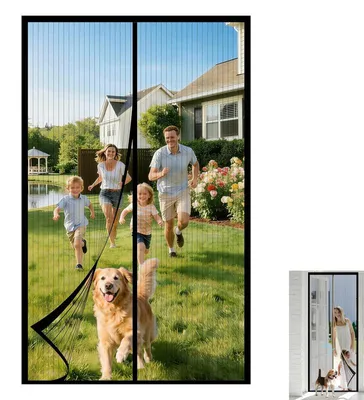Produktbild von Fliegengitter Tür Magnet für Balkontür & Terrassentür, Insektenschutz Moskitonetz Ohne Bohren 100*210cm, Schwarz, Fliegenschutz