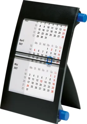 Produktbild von rido/idé 7038000307 3-Monats-Tischkalender 2027 90×120 mm, blau/schwarz