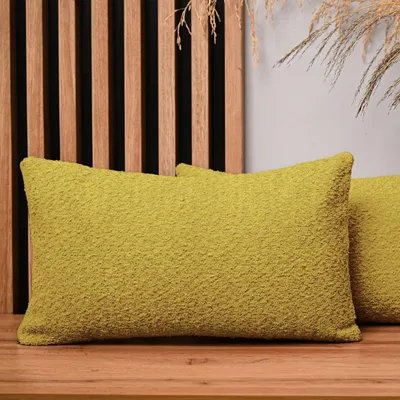 Obrázok produktu pre MG Design, dvojica obliečok na vankúše, 40 x 80 cm, žltá farba – so zipsom, jemne tkané s jemnou textúrou, ľahké na údržbu