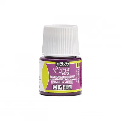 Produktbild von Pebeo Vitrea 160 Glasfarbe, 45 ml, 06 Glänzendes Bengalrosa