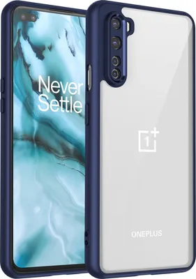 Obrázek produktu pro Pouzdro pro OnePlus Nord průhledný zadní kryt s TPU rámečkem, odolné proti nárazům Modrý