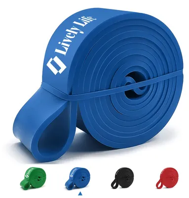 Imagen del producto de Banda de resistencia para fitness, de alta resistencia, color azul, ideal para uso en casa, yoga y pilates