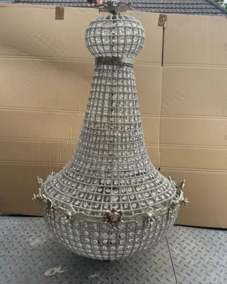 Produktbild von Casa Padrino Barock Kristall Kronleuchter Silber H. 110 cm - Barock Leuchten