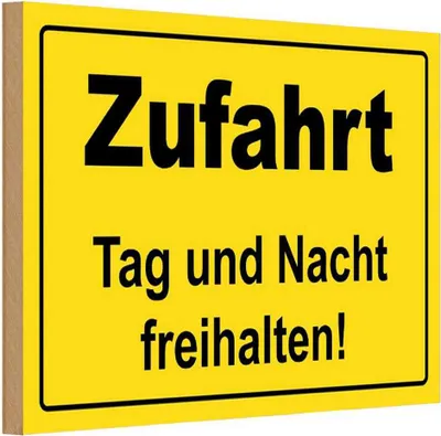 Produktbild von vianmo Holzschild 20x30 cm Zufahrt Tag und Nacht freihalten Spruch Zitat