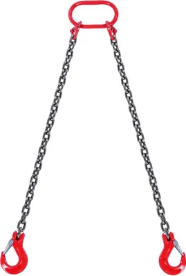 Obrázek produktu pro Řetězový závěs 1,5 m x 8 mm - Vysoce odolný řetězový závěs - 2pramenný lesnický řetěz - Nosnost 2993 kg - Ideální pro použití v lesnictví a stavebnictví