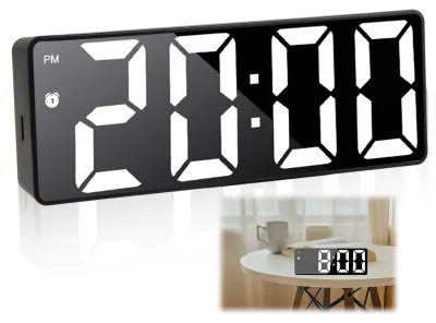 Digitalwecker mit 6,7-Zoll-LED-Display, Schlummerfunktion, USB, Sprachsteuerung