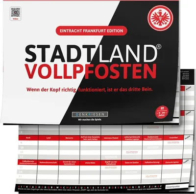 Obrázek produktu pro DENKRIESEN - STADT LAND VOLLPFOSTEN® - Eintracht Frankfurt EDITION - \"Pokud hlava funguje správně, je to třetí noha.\" - A4"