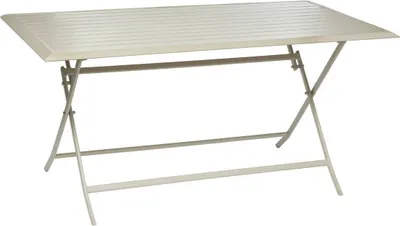 Produktbild von Quadratischer klappbarer gartentisch "azua" lehm 6-sitzer aus epoxybehandeltem aluminium  - Hespéride