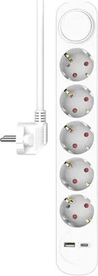 Produktbild von ELRO ES305 5-Fach Steckdosenleiste mit 1.5 m Kabel und Schalter – 5 x Steckdose