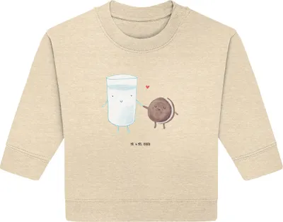 Produktbild von Mr. & Mrs. Panda Organic Baby Pullover Milch Keks 6. - 12. Monat - Natural Raw - Geschenk, Kekse, Lustige Sprüche, Bullover, Kaffee, Cookie, Romantisch