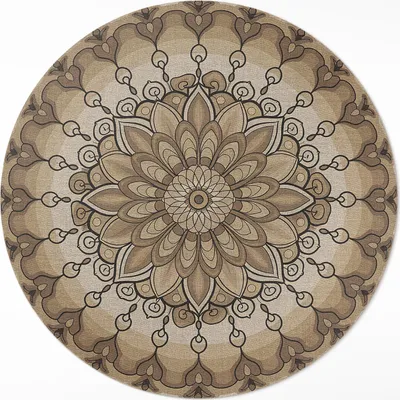 Produktbild von Symmetrische Mandala-Muster– Vinylteppich – Indoor Teppich – Flur – Pflegeleicht – Runder Teppich – PVC Teppich – Outdoor Teppich – Pflegeleicht – fi 70cm