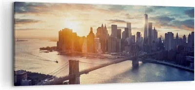 Produktbild von Bild auf Leinwand - Leinwandbild - New York Stadt - 120x50cm - Wand Bild - Wanddeko - Wandbilder - Leinwanddruck - Bilder - Kunstdruck - Wanddekoration - Leinwand bilder - Wandkunst - AB120x50-3733