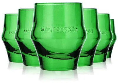 Produktbild von 6x Monte Likör Shotglas 2cl Stamper Kurzer Schnapsglas konisch grün