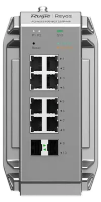 Productafbeelding van Reyee Industrie-switch, 8x Gbit, 2x SFP, tot 80°C - Switch - - 1 - Switch - 1 Gbps