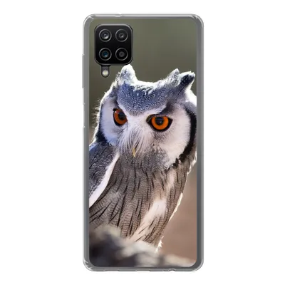 Produktbild von MuchoWow® Handyhülle Schutzhülle Hülle für Samsung Galaxy A12 Eule - Makro - Tier Silikon Softcase Handy Hülle - Bild