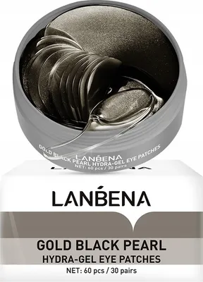 Zdjęcie produktu dla Lanbena Gold Black Pearl Hydrożelowe płatki pod oczy z czarną perłą, 60 sztuk