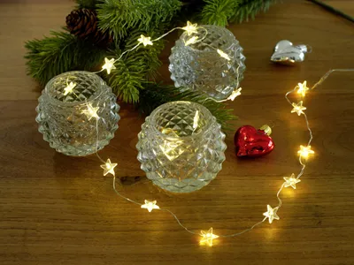 Productafbeelding van Konstsmide 3139-103, Lichte decoratieve lichtketting, zilver, metaal, kunststof, IP20, sterren, transparant