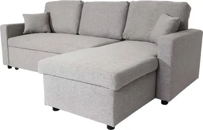 Produktbild von Ecksofa mit Bettkasten MCW-L17, Couch Sofa L-Form, Liegefläche Nosagfederung 228cm grau