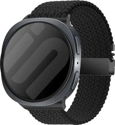 Produktbild von Strap-it Geflochtenes Nylonband mit Fallschirmschließe - passend für Samsung Galaxy Watch 8 - 40mm / Galaxy Watch 8 - 44mm / Galaxy Watch 8 Classic (schwarz)