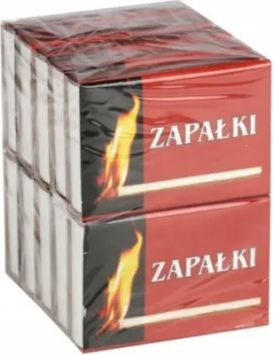 A stack of two boxes of matches, wrapped in plastic.