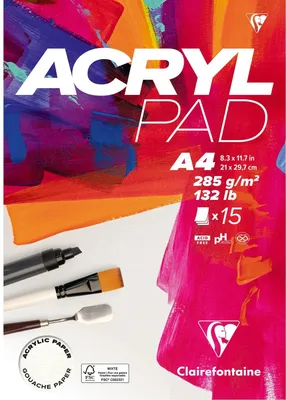 Produktbild von Clairefontaine 5x Acrylpad-Block 15Bl A4 285 g 96511C