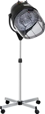 Produktbild von HOMCOM Profi-Haartrockner, 1180 W, Helmtrockner mit verstellbarer Höhe, einstellbarer Temperatur, Timer-Haube und Rädern, Climazon Friseursalon für Haarpflege, Schwarz