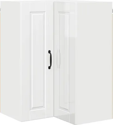 Produktbild von vidaXL Geschirrspülerfront mit Regal Hochglanz Weiß 57 x 57 x 80 cm