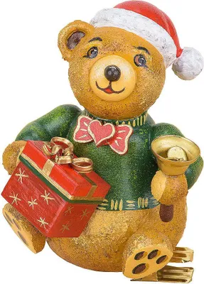 Produktbild von Christbaumschmuck Baumclipser Teddy Weihnachtsbärli (8cm) von Hubrig Volkskunst