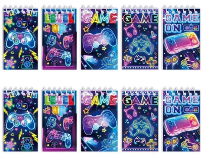 Obrázek produktu pro Blokové zápisníky, formát A6, design "Neon", vhodné pro hraní a design, 10 kusů, 24 listů, spirálová vazba, bez linek