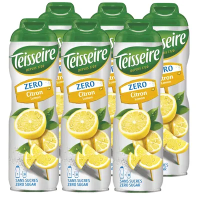 Produktbild von Teisseire Sirup Lemon/Zitrone zero Zucker 600ml - Cocktails (6er Pack)