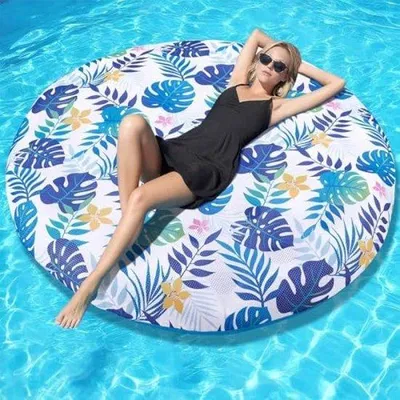 Obrázek produktu pro Plavací podložka Famanu pro dospělé, 150 x 150 cm, kruhová nafukovací houpací síť z látky, multifunkční lehátko