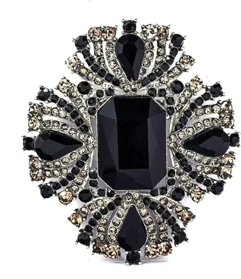 Produktbild von Vintage Österreichischen Kristall Strass Kreuz Blumen Form Brosche Pin Elegante Schmuck Für Frauen Mädchen