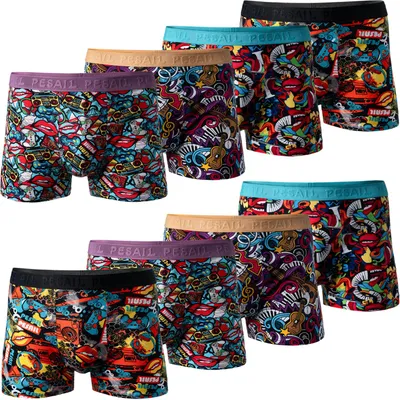 Produktbild von PESAIL Jungen Boxershorts, Gr. 170-176, 10 Unterhosen, Gr.110 bis 176, aus Baumwolle-Modal, Retroshorts für Kinder, Unterwäsche ohne kratzenden Etiketten, Farbmix 2