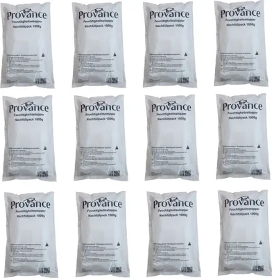 Produktbild von 12 Stück Raum Luftentfeuchter Granulat 1kg 1000g Vliesbeutel Nachfüllpack (2,48€/kg)