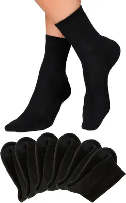 Produktbild von H.I.S. Socken Damen Herrensocken Frottee meliert oder uni 6 -teilig 6x schwarz Größe 43/46